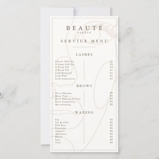 Modern Minimalistisch Ivoor/Neutraal Lash & Brow M (Voorkant)