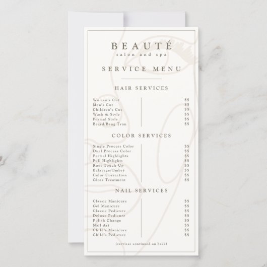 Modern minimalistisch ivoor/neutraal salon/spa men (Voorkant)