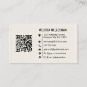 Modern Minimalistisch Ivoor Professioneel Logo Visitekaartje (Achterkant)