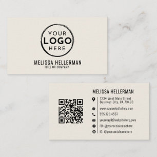 Modern Minimalistisch Ivoor Professioneel Logo Visitekaartje