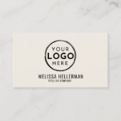 Modern Minimalistisch Ivoor Professioneel Logo Visitekaartje (Voorkant)