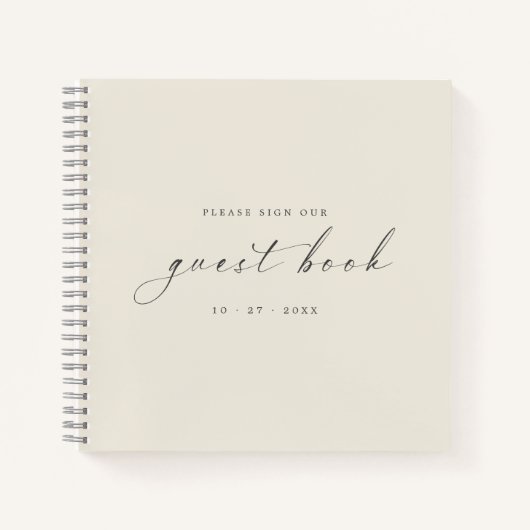 Modern minimalistisch Ivoorkust-Guest Book voor br Notitieboek (Voorkant)