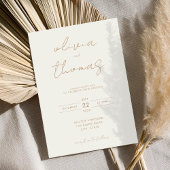 Modern minimalistisch Ivory Tan Wedding Kaart