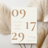 Modern minimalistisch Ivory Tan Wedding Save The Date
