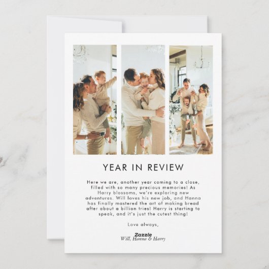 Modern minimalistisch jaar in Review boogfoto Feestdagenkaart (Achterkant)