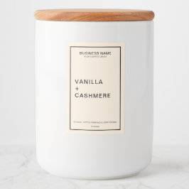 Modern minimalistisch kaarsenetiket voedselcontainer etiket