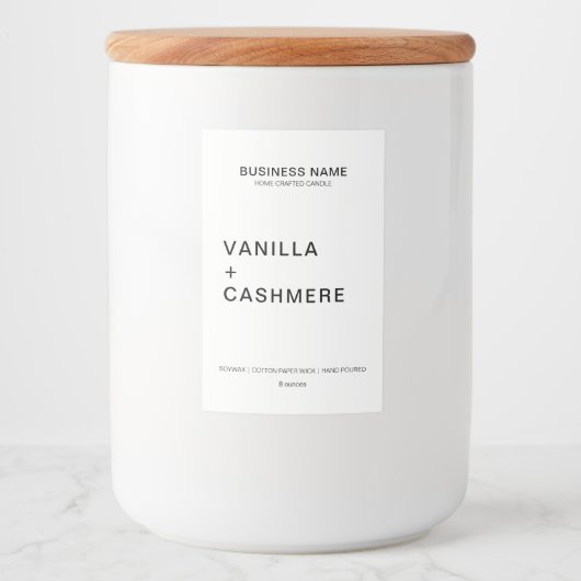 Modern minimalistisch kaarsenetiket voedselcontainer etiket (Voorkant)