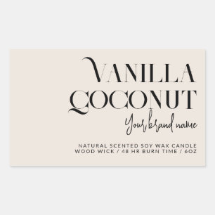 Modern minimalistisch kaarsenlabel rechthoekige sticker