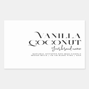 Modern minimalistisch kaarsenlabel rechthoekige sticker