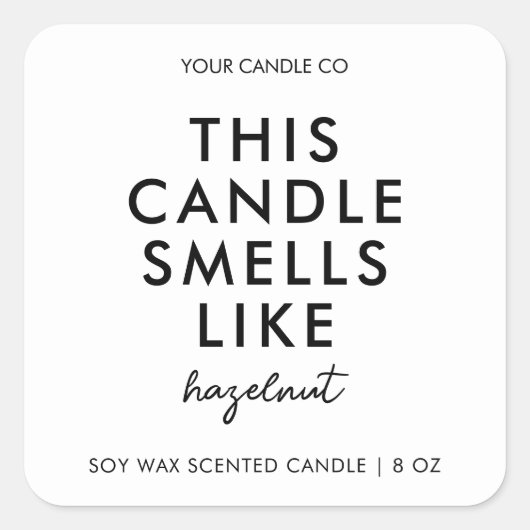 Modern minimalistisch kaartenlabel vierkante sticker (Voorkant)