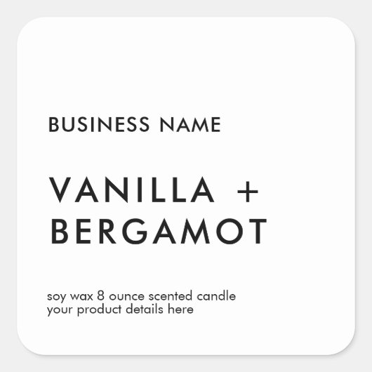 Modern minimalistisch kaartenlabel vierkante sticker (Voorkant)