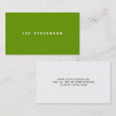 Modern minimalistisch kalkgroen visitekaartje (Voorkant / Achterkant)