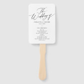 Modern minimalistisch kalligrafie bruiloft program handwaaier (Voorkant)