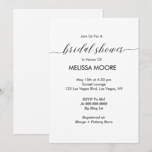 Modern minimalistisch kalligrafie Vrijgezellenfees Kaart (Voorkant / Achterkant)