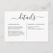 Modern minimalistisch kalligrafisch informatiekaartje (Voorkant)