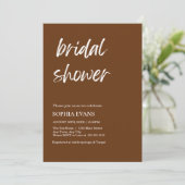 Modern minimalistisch karamel bruin Vrijgezellenfe Kaart (Staand voorkant)