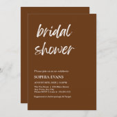 Modern minimalistisch karamel bruin Vrijgezellenfe Kaart (Voorkant / Achterkant)