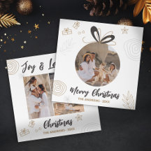 Modern Minimalistisch Kerst Familie Vier Foto