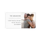 Modern minimalistisch kerst foto retour adres etiket (Voorkant)