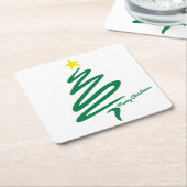 Modern minimalistisch kerstboom Onderzetter (Schuin)