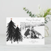 Modern minimalistisch kerstboomfototoestel feestdagenkaart (Staand voorkant)