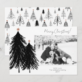 Modern minimalistisch kerstboomfototoestel feestdagenkaart