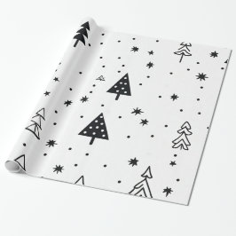 Modern minimalistisch kerstboominpakpapier cadeaupapier