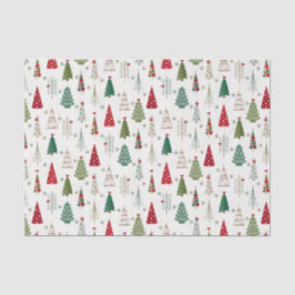 Modern minimalistisch kerstboompatroon rood groen tissuepapier