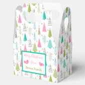 Modern minimalistisch kerstboompatroon Roze Blauwg Bedankdoosjes (Geopend)