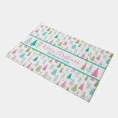 Modern minimalistisch kerstboompatroon Roze Blauwg Deurmat (Schuin)