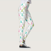 Modern minimalistisch kerstboompatroon Roze Blauwg Leggings (Rechts)