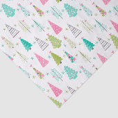 Modern minimalistisch kerstboompatroon Roze Blauwg Tissuepapier (Detail)