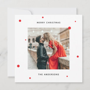 Modern Minimalistisch Kerstfeest Foto + Rode Con Feestdagenkaart