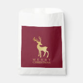 Modern minimalistisch kerstfeest met rood en goude bedankzakje (Voorkant)