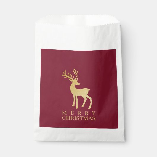 Modern minimalistisch kerstfeest met rood en goude bedankzakje (Voorkant)