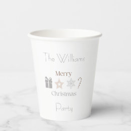 Modern Minimalistisch Kerstfeest Vakantie Papieren Bekers