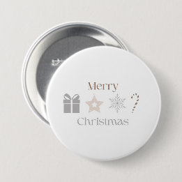 Modern Minimalistisch Kerstfeest Vakantie Ronde Button 7,6 Cm