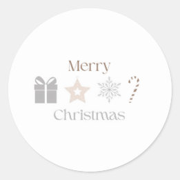 Modern Minimalistisch Kerstfeest Vakantie Ronde Sticker