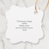 Modern minimalistisch kerstfeestmaal Label (Achterkant)