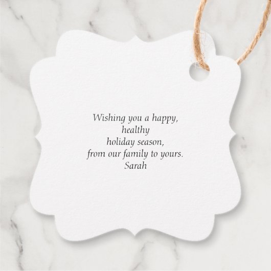 Modern minimalistisch kerstfeestmaal Label (Achterkant)