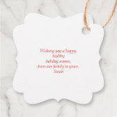 Modern minimalistisch kerstfeestmaal Label (Achterkant)