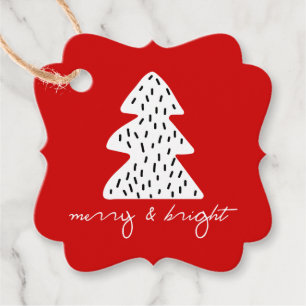 Modern minimalistisch kerstfeestmaal Label