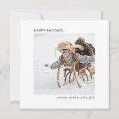 Modern minimalistisch kerstfotoplein feestdagenkaart (Voorkant)