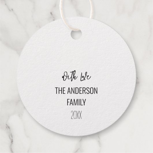 Modern minimalistisch kerstgoud bedankjes labels (Achterkant)