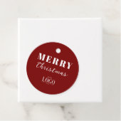 Modern Minimalistisch Kerstmis Bedrijfslogo Rood Bedankjes Labels (In situ)