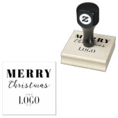 Modern Minimalistisch Kerstmis Bedrijfslogo Rood Rubberstempel (Gestempeld)