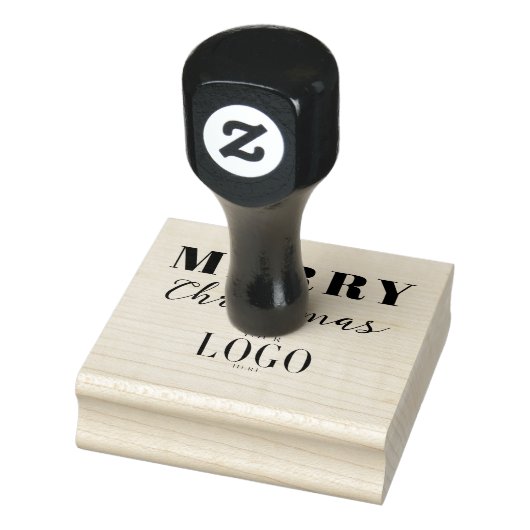 Modern Minimalistisch Kerstmis Bedrijfslogo Rood Rubberstempel (Stempel)