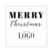 Modern Minimalistisch Kerstmis Bedrijfslogo Rood Rubberstempel (Afrduk)