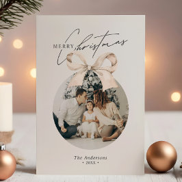 Modern Minimalistisch Kerstmis Ornament Foto Feestdagenkaart