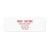 Modern Minimalistisch Kerstmis Retouradres Etiket (Voorkant)